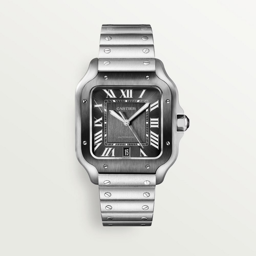 Đồng Hồ Cartier Santos De Cartier Large Watch Nam Xám Đậm